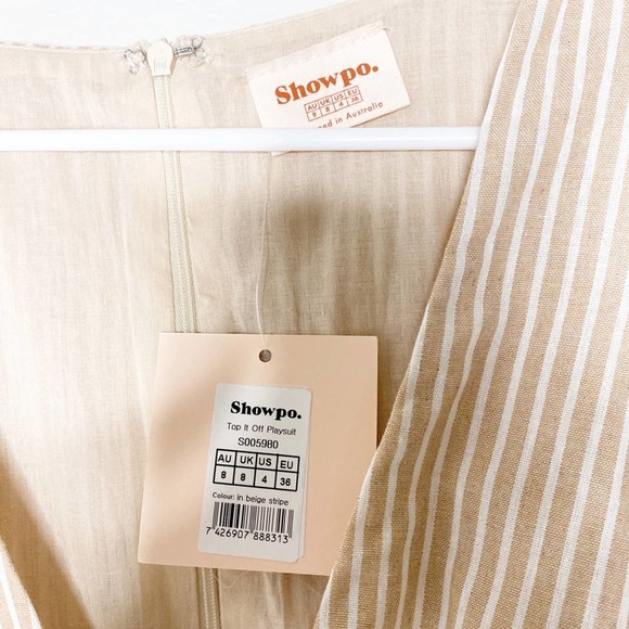 Show po. Tie it all up playsuit striped romper 4 NEW - Picture 5 of 9